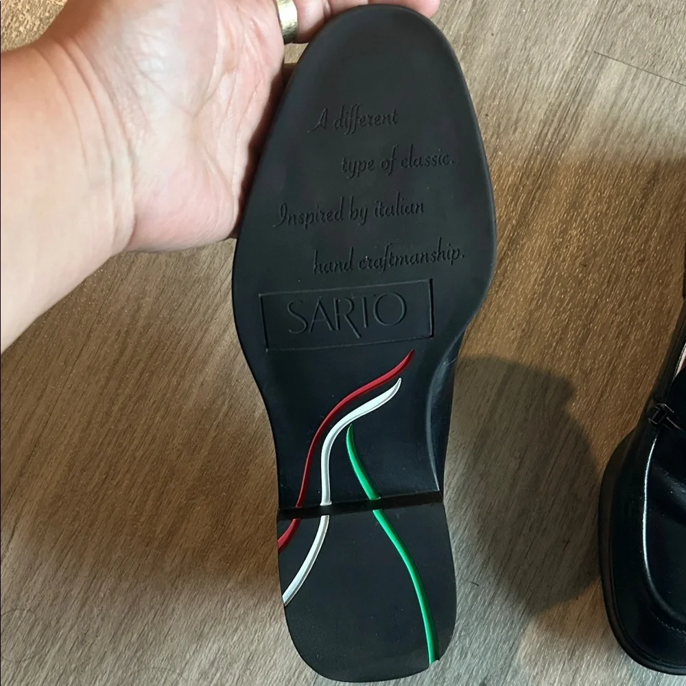 Franco Sarto Shiny Black Loafers - Picture 7 of 8